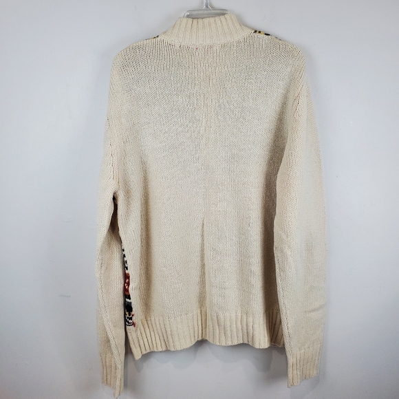 Izod Wool Blend Nordic Winter 1/4 Zip Knit Sweater Size LG Mens Snowflake - Picture 10 of 12